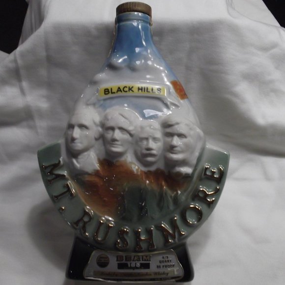 Jim Beam Dining Vintage Mt Rushmore Black Hills Whiskey Bottle